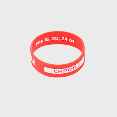 First In First Out Red Silicone Chipotle Label Band - Fits 16, 20 and 24 oz Squeeze Bottles - 1 count box