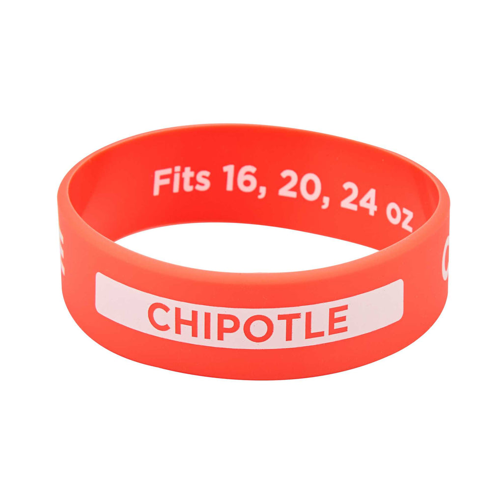 First In First Out Red Silicone Chipotle Label Band - Fits 16, 20 and 24 oz Squeeze Bottles - 1 count box