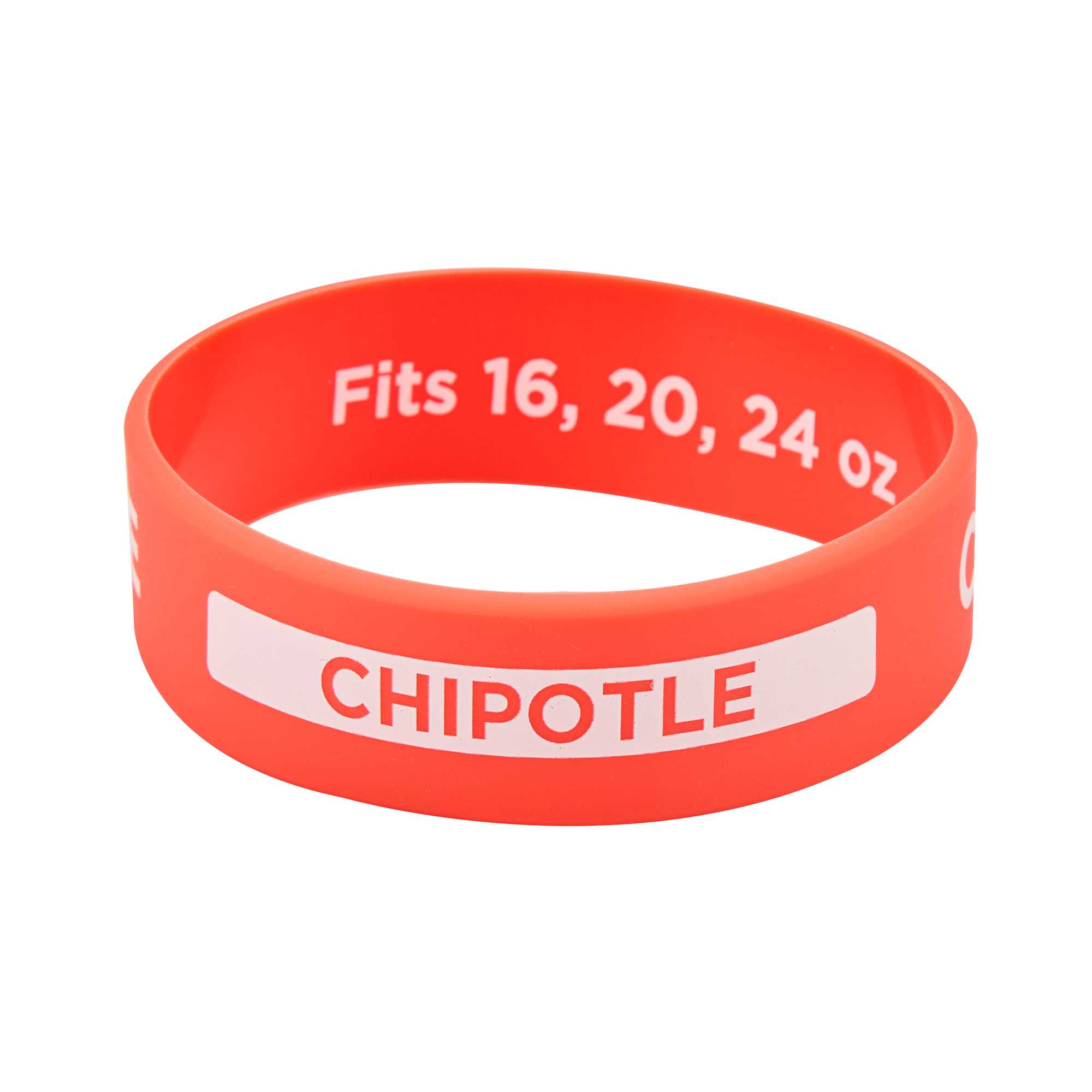First In First Out Red Silicone Chipotle Label Band - Fits 16, 20 and 24 oz Squeeze Bottles - 1 count box