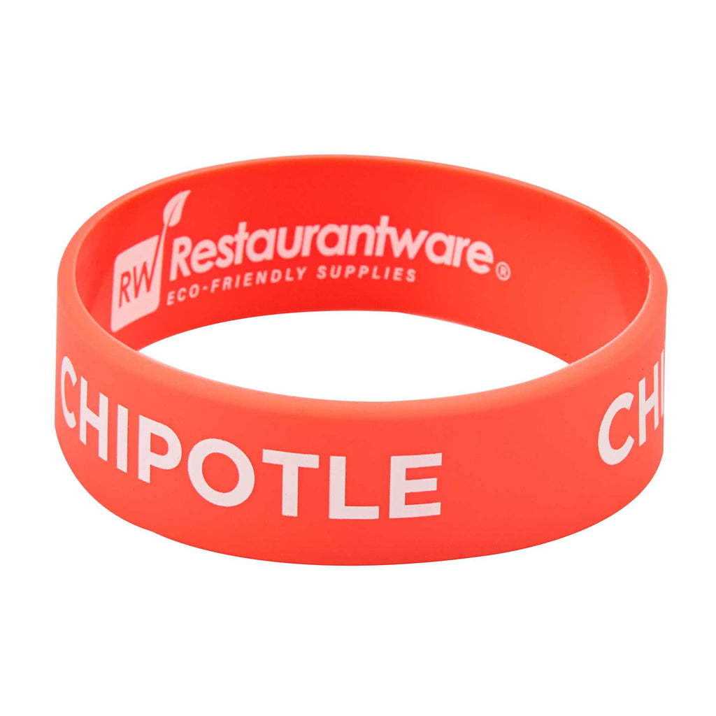 First In First Out Red Silicone Chipotle Label Band - Fits 16, 20 and 24 oz Squeeze Bottles - 1 count box