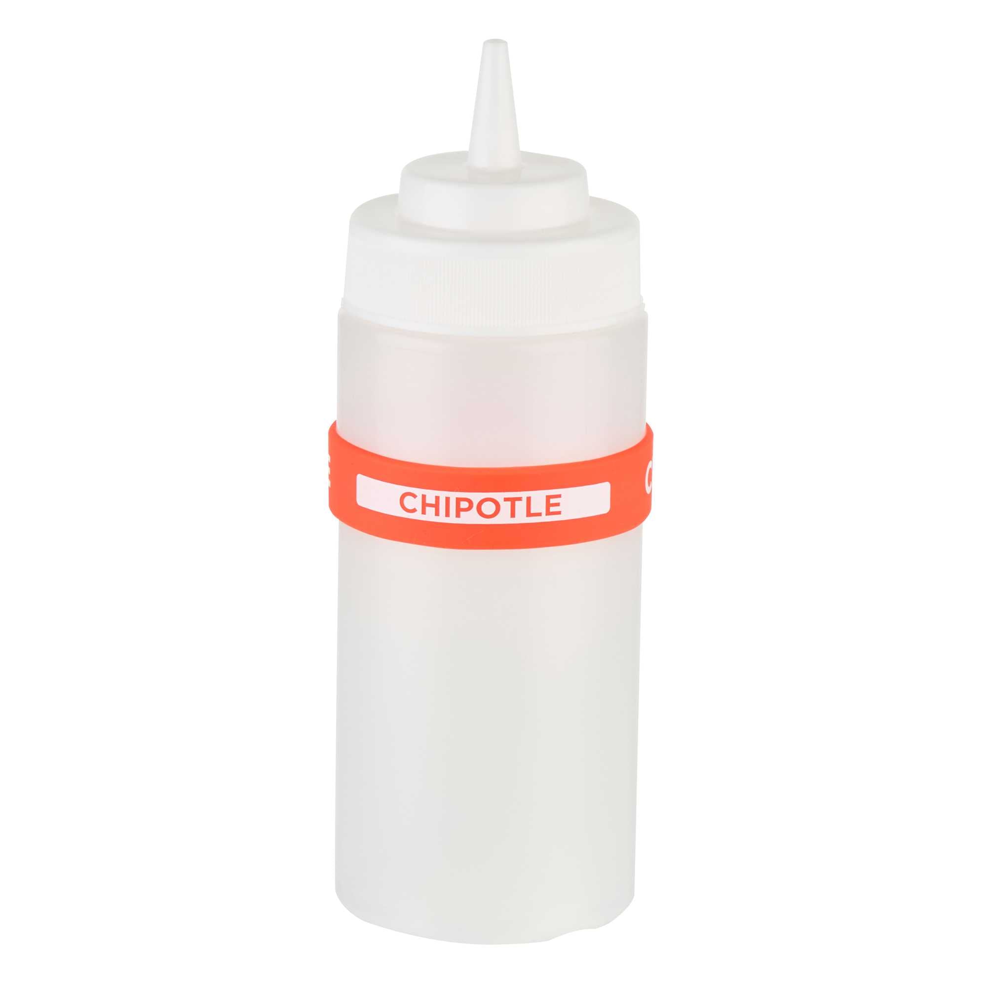 First In First Out Red Silicone Chipotle Label Band - Fits 16, 20 and 24 oz Squeeze Bottles - 1 count box