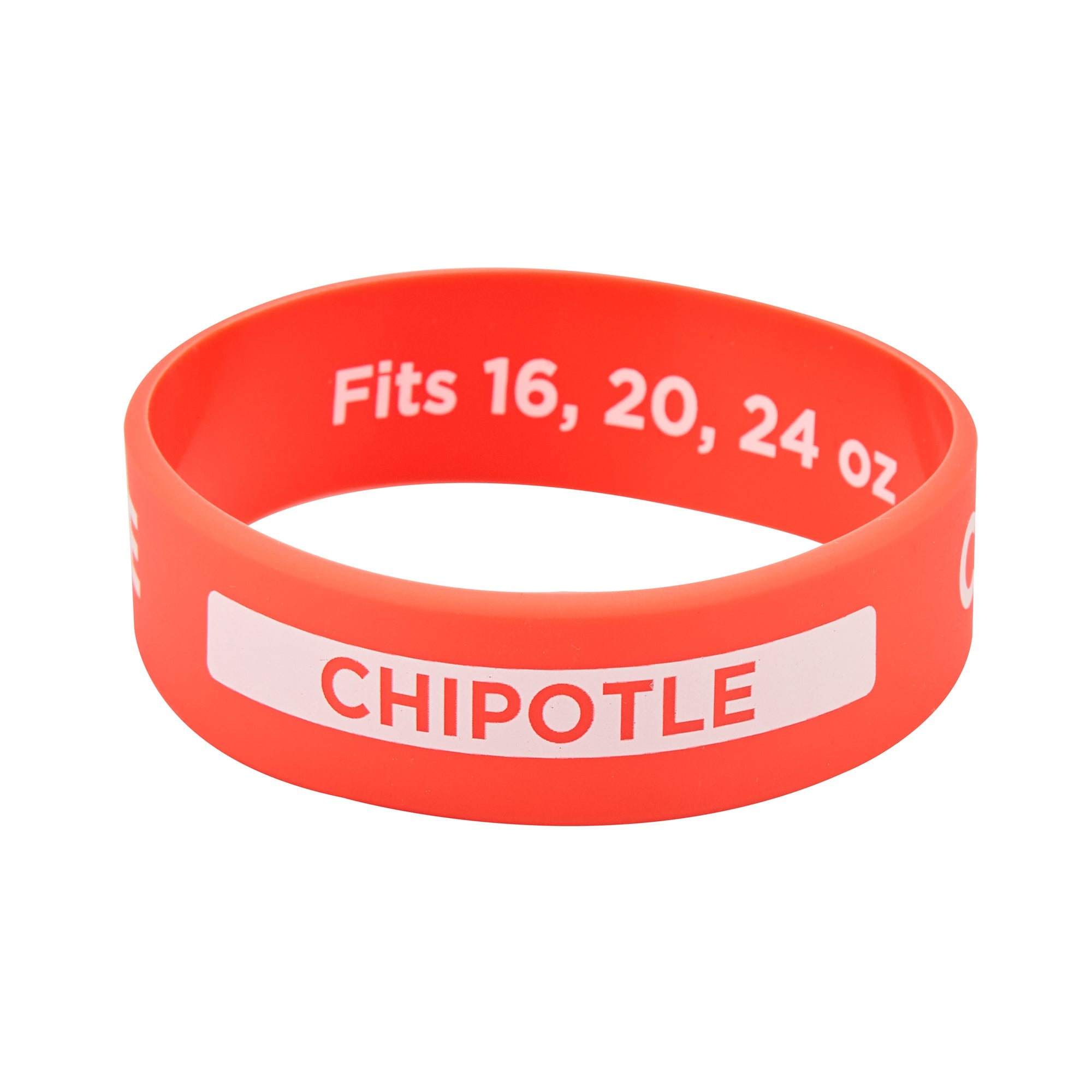 First In First Out Red Silicone Chipotle Label Band - Fits 16, 20 and 24 oz Squeeze Bottles - 10 count box