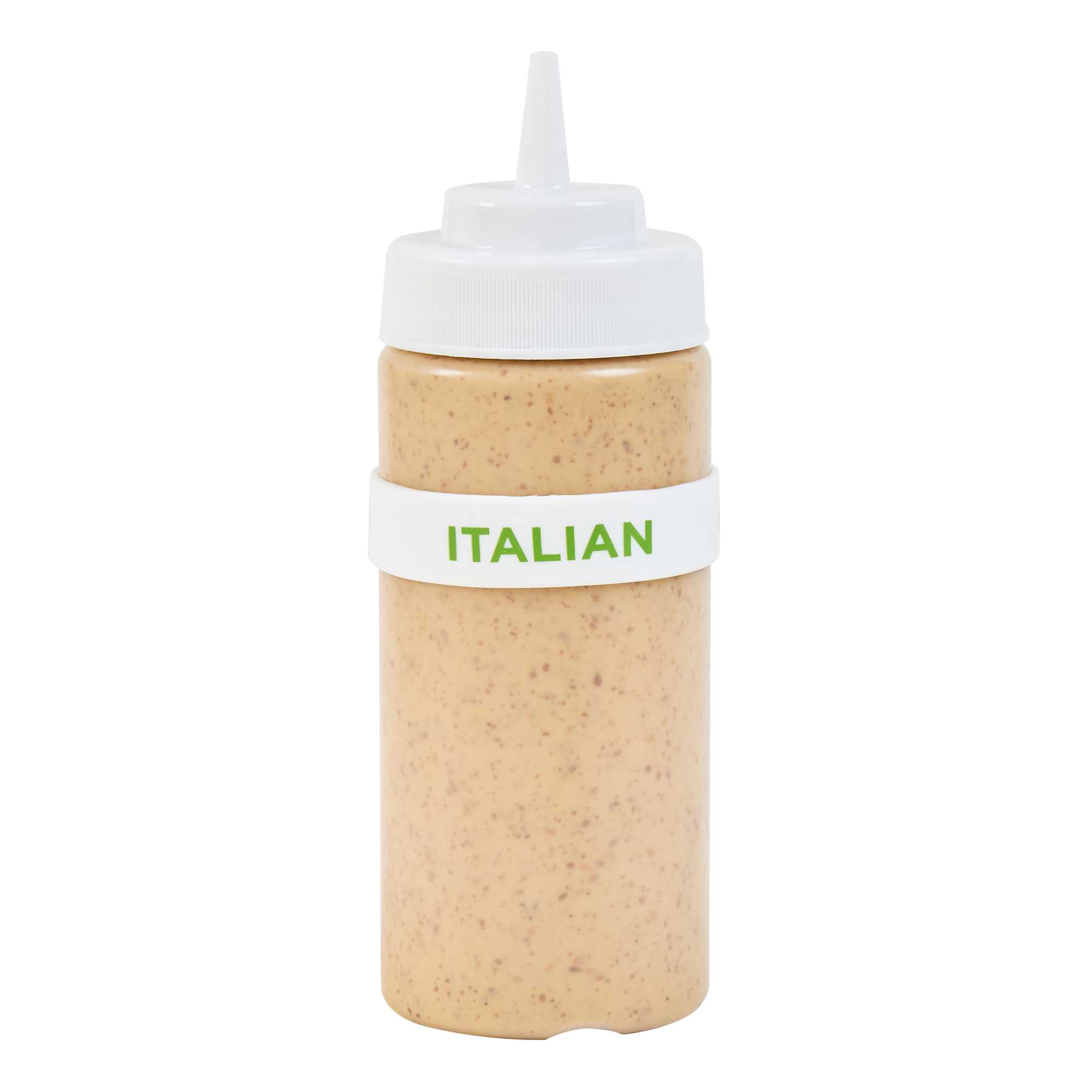 First In First Out White Silicone Italian Label Band - Fits 16, 20 and 24 oz Squeeze Bottles - 1 count box