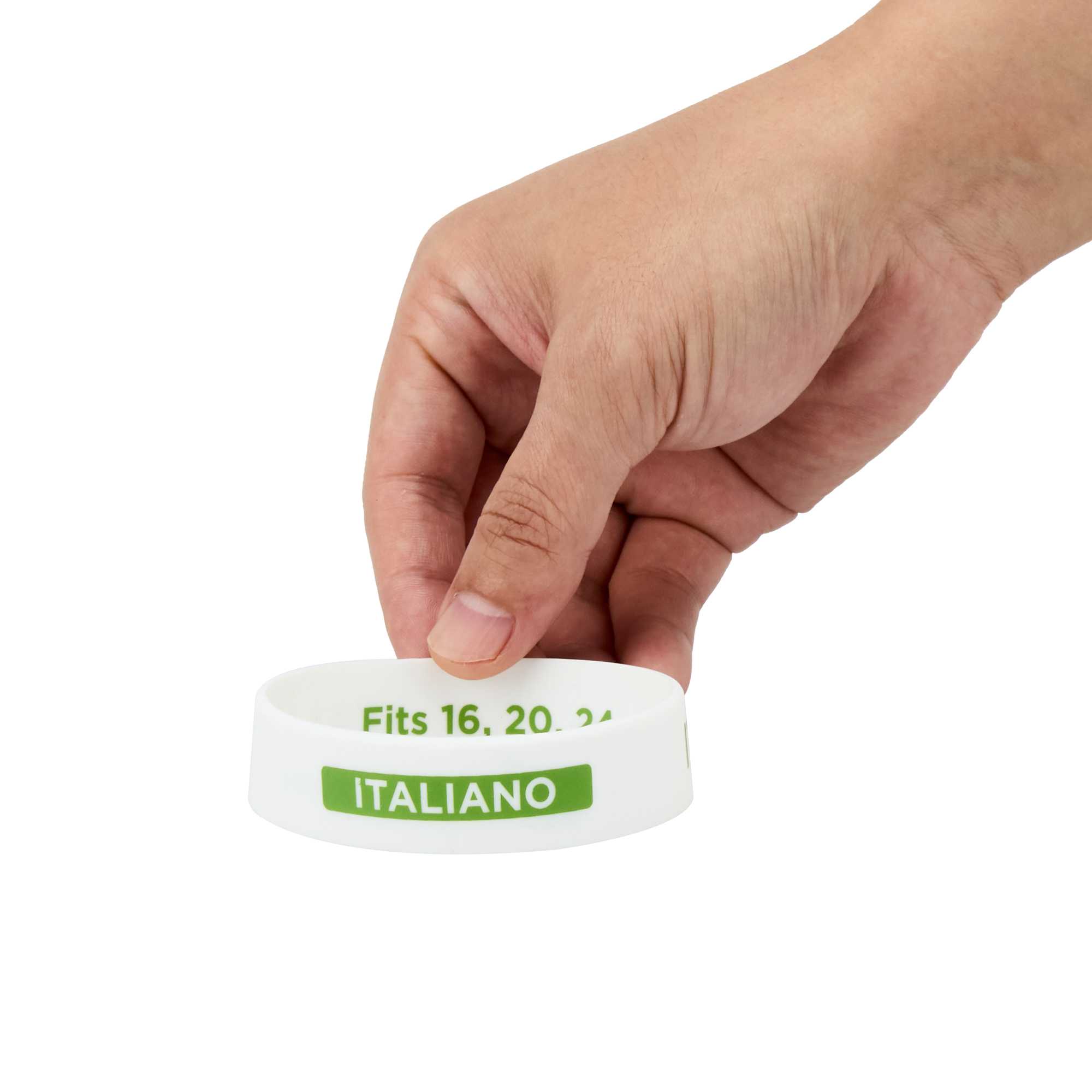 First In First Out White Silicone Italian Label Band - Fits 16, 20 and 24 oz Squeeze Bottles - 1 count box