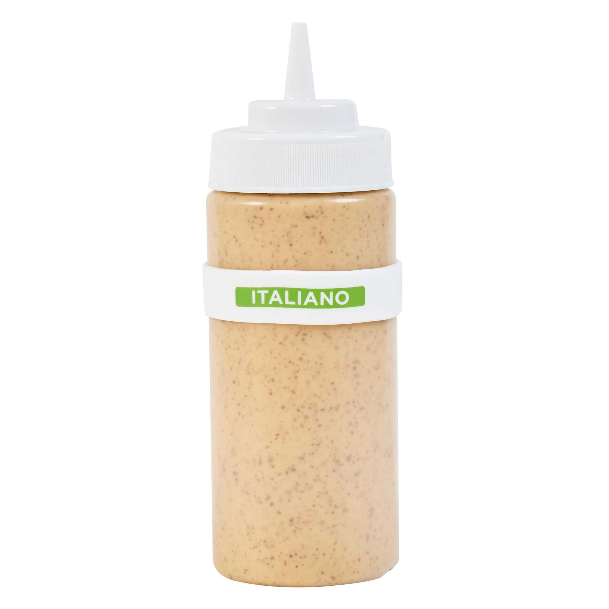 First In First Out White Silicone Italian Label Band - Fits 16, 20 and 24 oz Squeeze Bottles - 1 count box