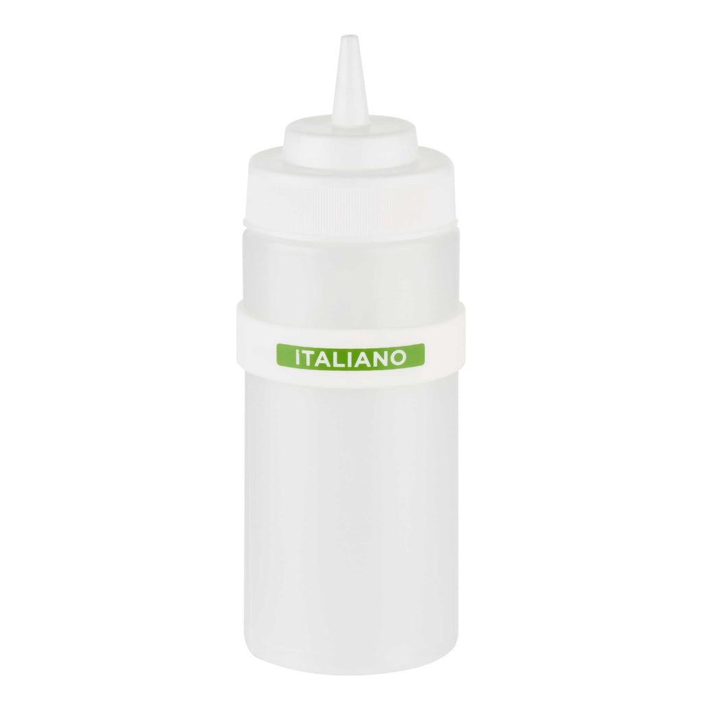 First In First Out White Silicone Italian Label Band - Fits 16, 20 and 24 oz Squeeze Bottles - 1 count box