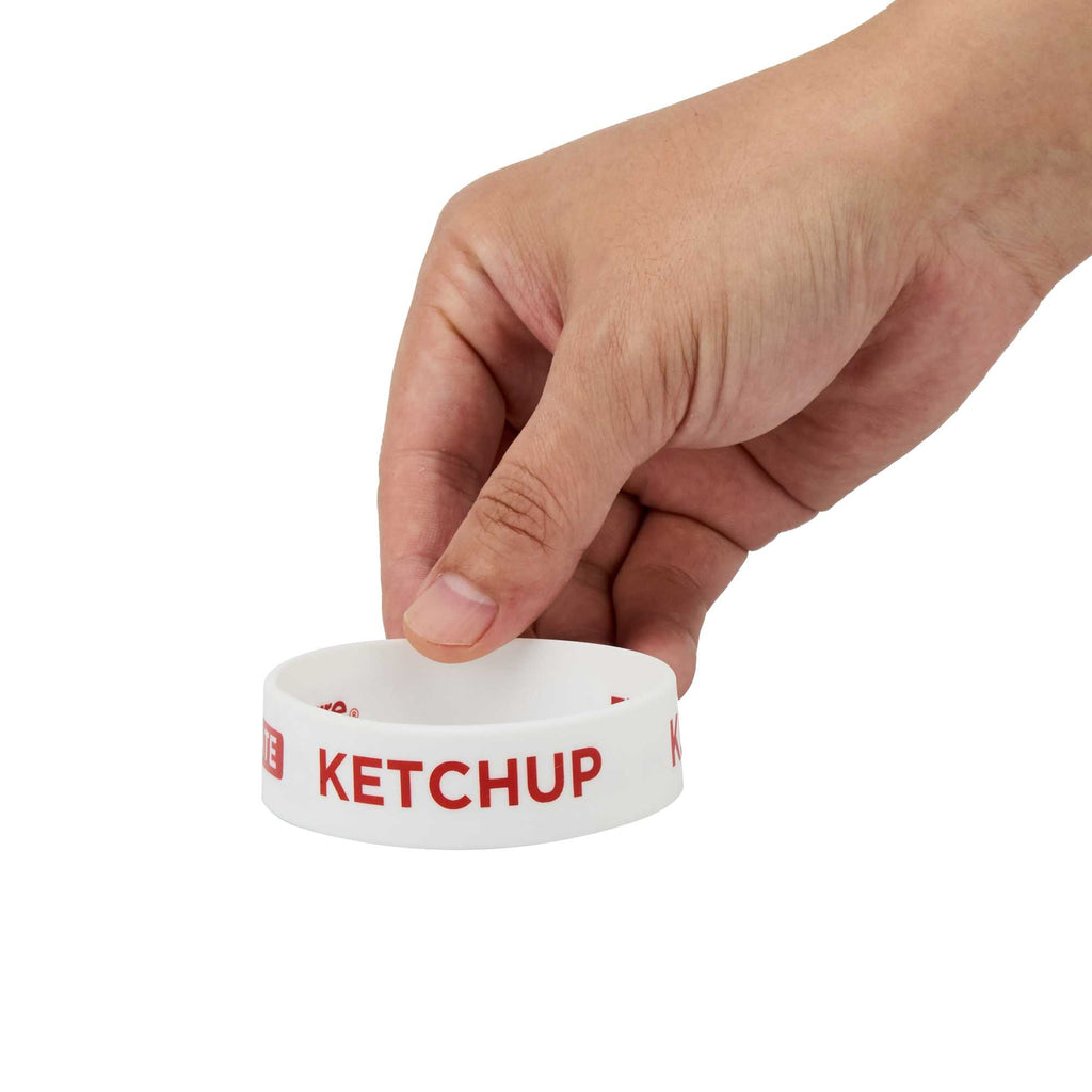 First In First Out White Silicone Ketchup Label Band - Fits 16, 20 and 24 oz Squeeze Bottles - 1 count box