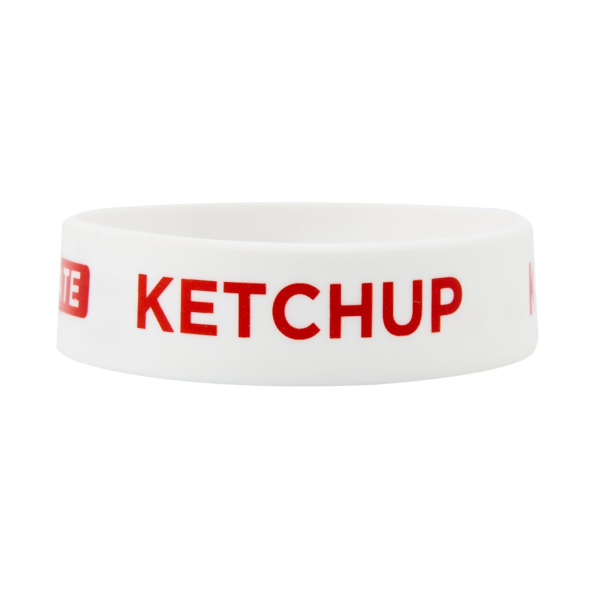 First In First Out White Silicone Ketchup Label Band - Fits 16, 20 and 24 oz Squeeze Bottles - 10 count box