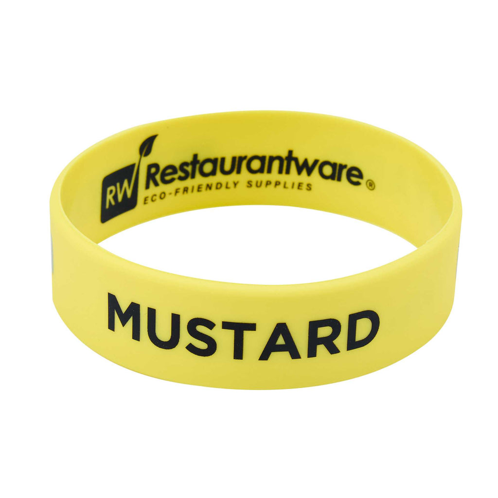 First In First Out Yellow Silicone Mustard Label Band - Fits 16, 20 and 24 oz Squeeze Bottles - 1 count box