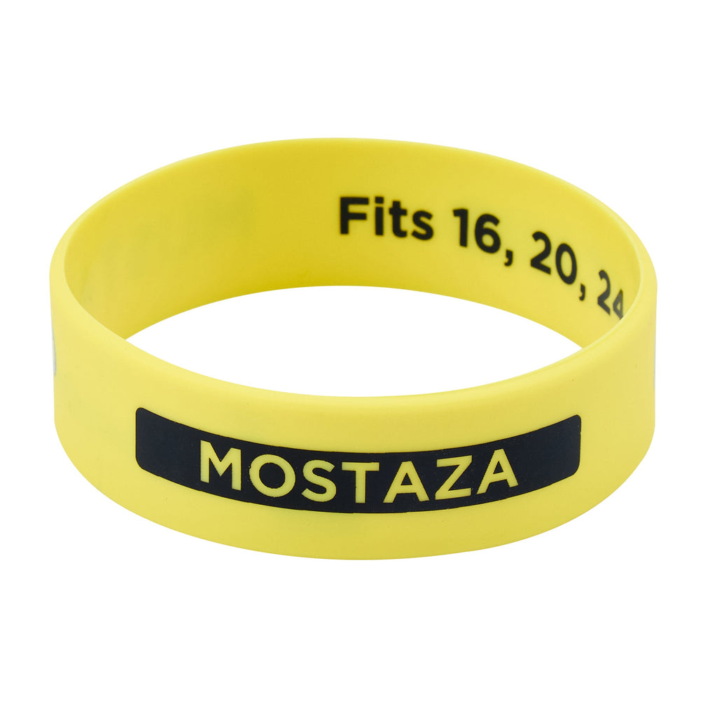 First In First Out Yellow Silicone Mustard Label Band - Fits 16, 20 and 24 oz Squeeze Bottles - 10 count box