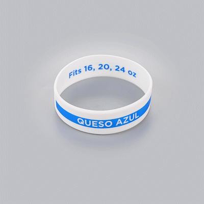 First In First Out White Silicone Blue Cheese Label Band - Fits 16, 20 and 24 oz Squeeze Bottles - 1 count box