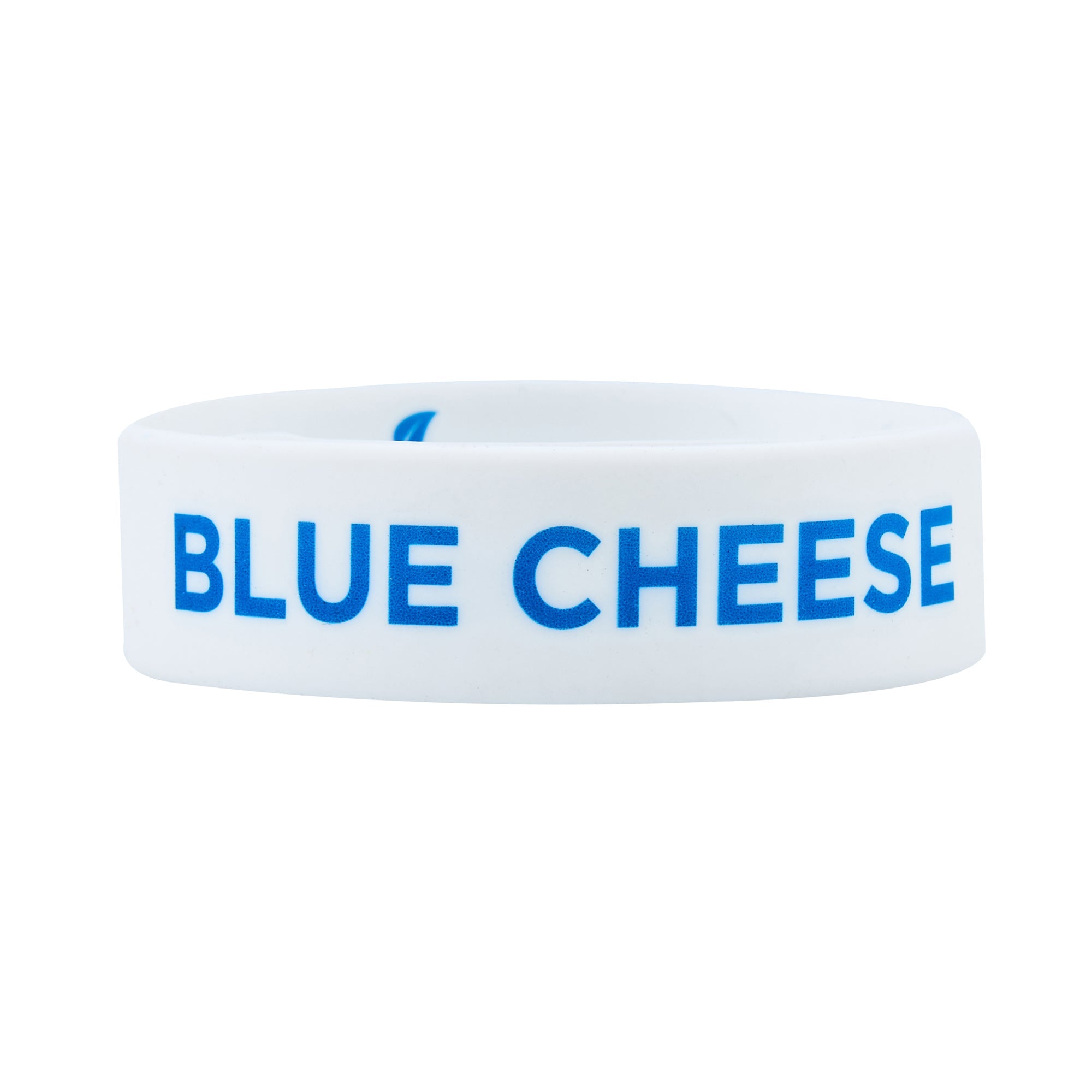 First In First Out White Silicone Blue Cheese Label Band - Fits 16, 20 and 24 oz Squeeze Bottles - 10 count box