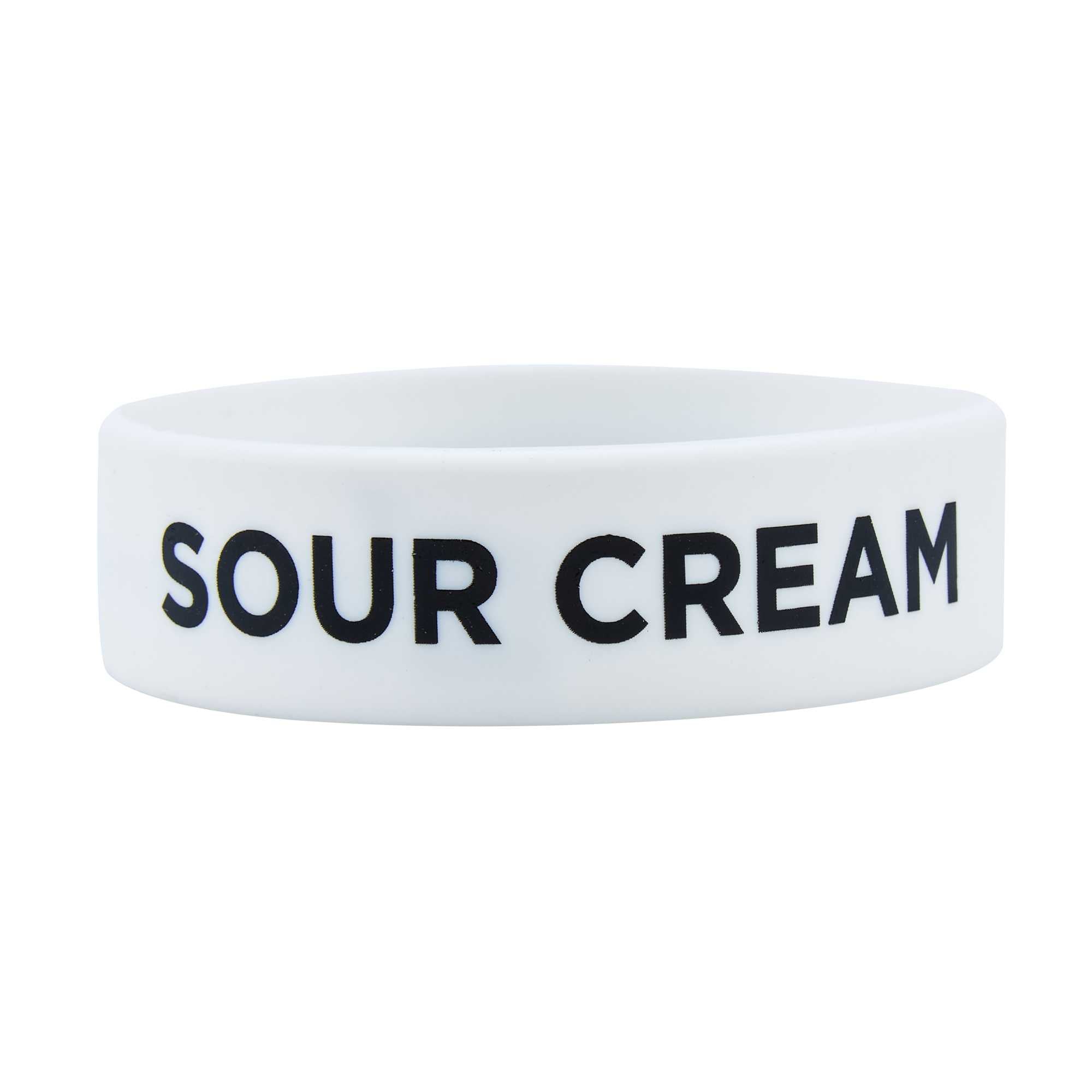 First In First Out White Silicone Sour Cream Label Band - Fits 16, 20 and 24 oz Squeeze Bottles - 1 count box