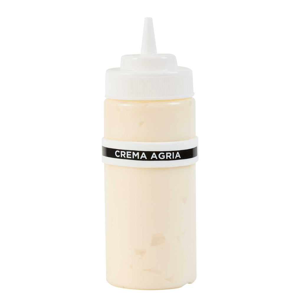 First In First Out White Silicone Sour Cream Label Band - Fits 16, 20 and 24 oz Squeeze Bottles - 1 count box