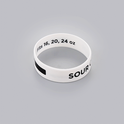 First In First Out White Silicone Sour Cream Label Band - Fits 16, 20 and 24 oz Squeeze Bottles - 10 count box