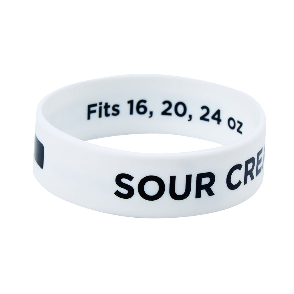 First In First Out White Silicone Sour Cream Label Band - Fits 16, 20 and 24 oz Squeeze Bottles - 10 count box