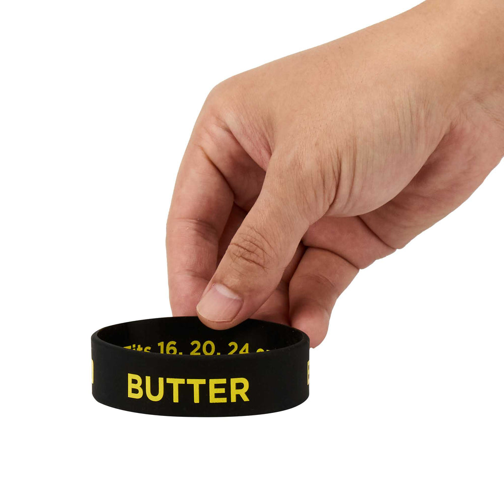 First In First Out Black Silicone Butter Label Band - Fits 16, 20 and 24 oz Squeeze Bottles - 1 count box