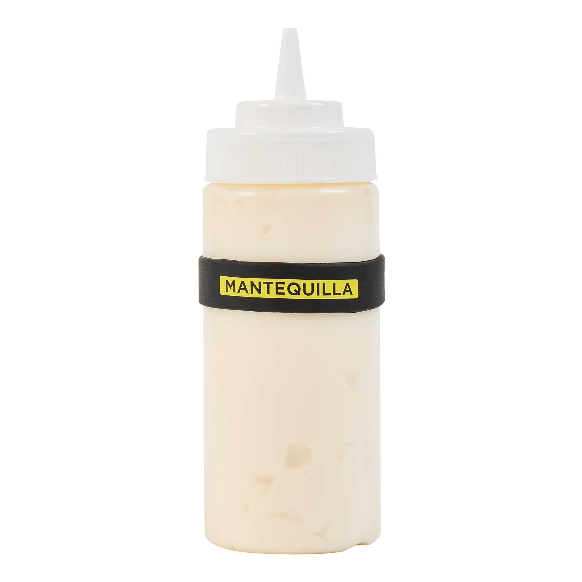 First In First Out Black Silicone Butter Label Band - Fits 16, 20 and 24 oz Squeeze Bottles - 1 count box
