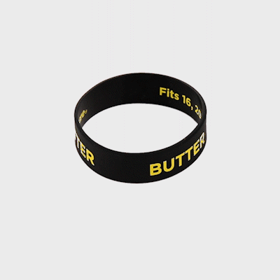 First In First Out Black Silicone Butter Label Band - Fits 16, 20 and 24 oz Squeeze Bottles - 1 count box