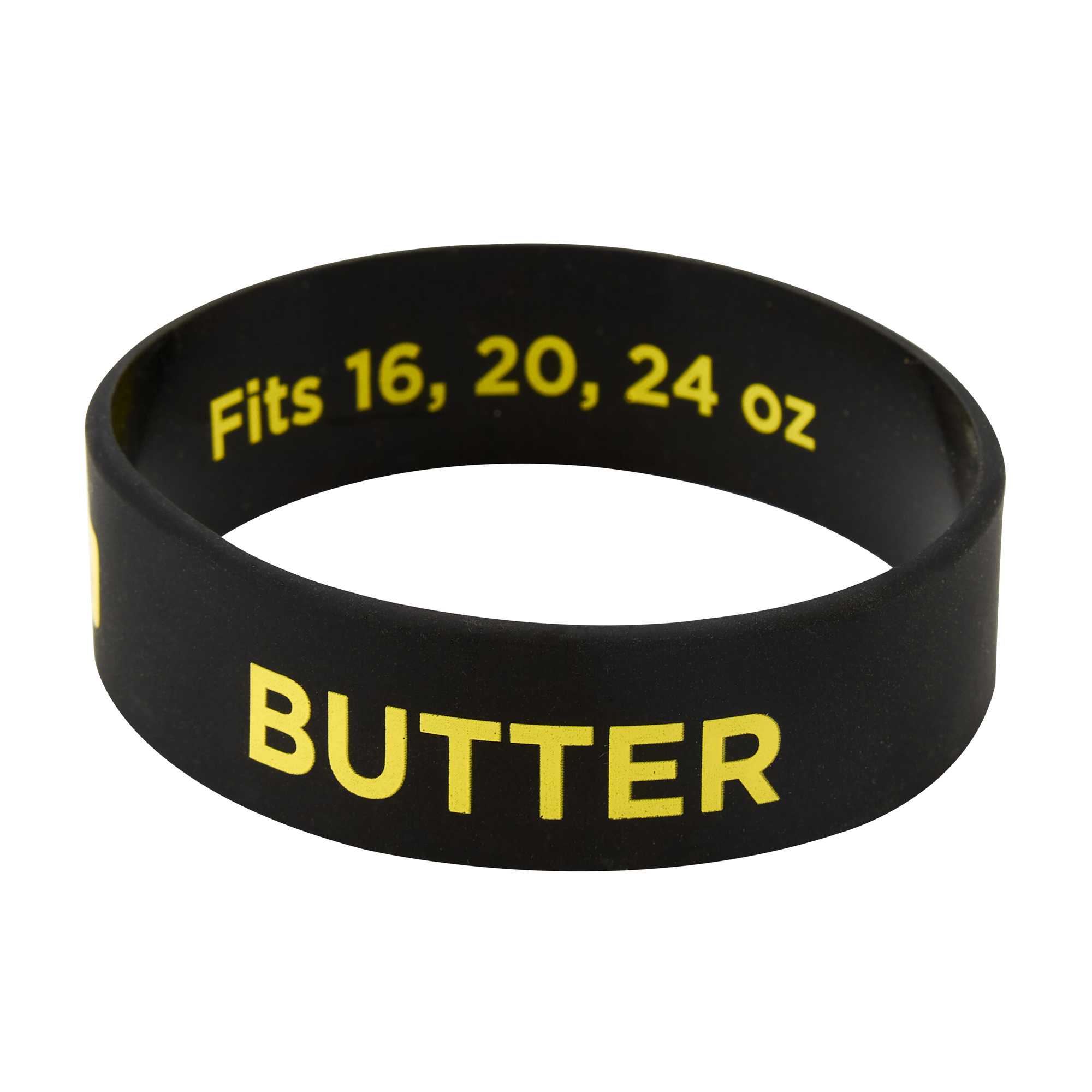 First In First Out Black Silicone Butter Label Band - Fits 16, 20 and 24 oz Squeeze Bottles - 1 count box