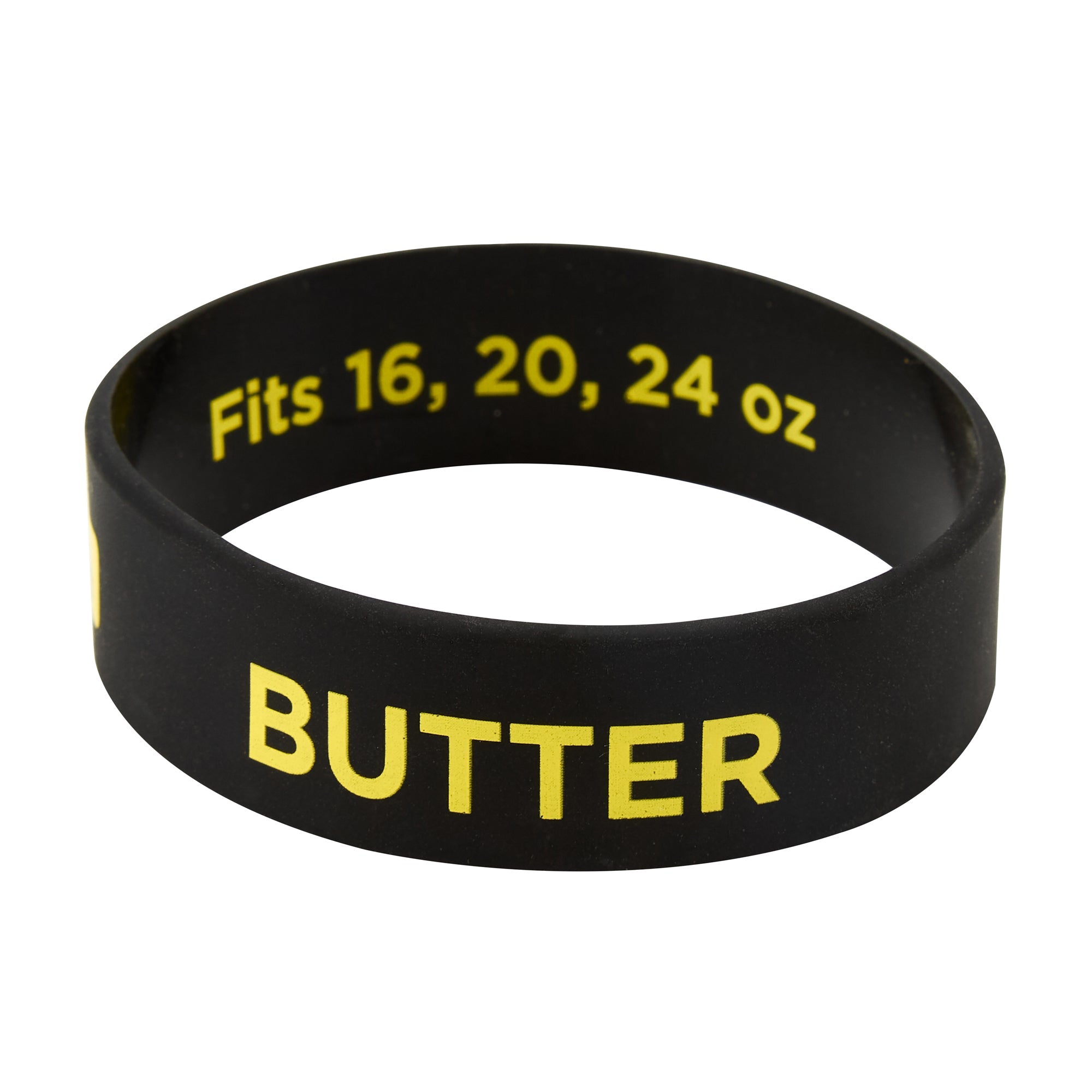 First In First Out Black Silicone Butter Label Band - Fits 16, 20 and 24 oz Squeeze Bottles - 10 count box