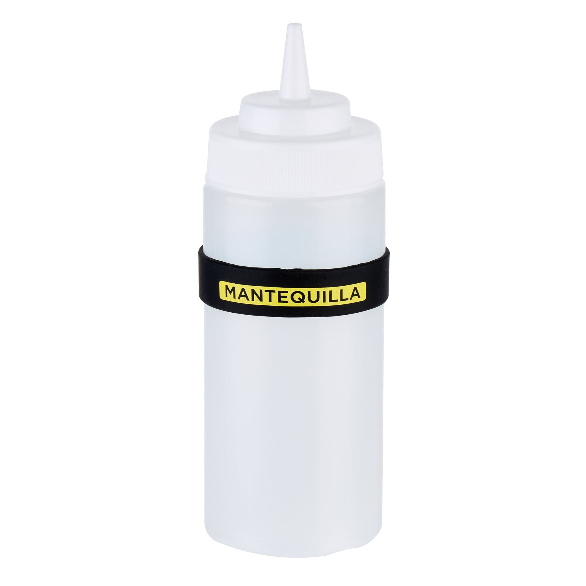 First In First Out Black Silicone Butter Label Band - Fits 16, 20 and 24 oz Squeeze Bottles - 10 count box