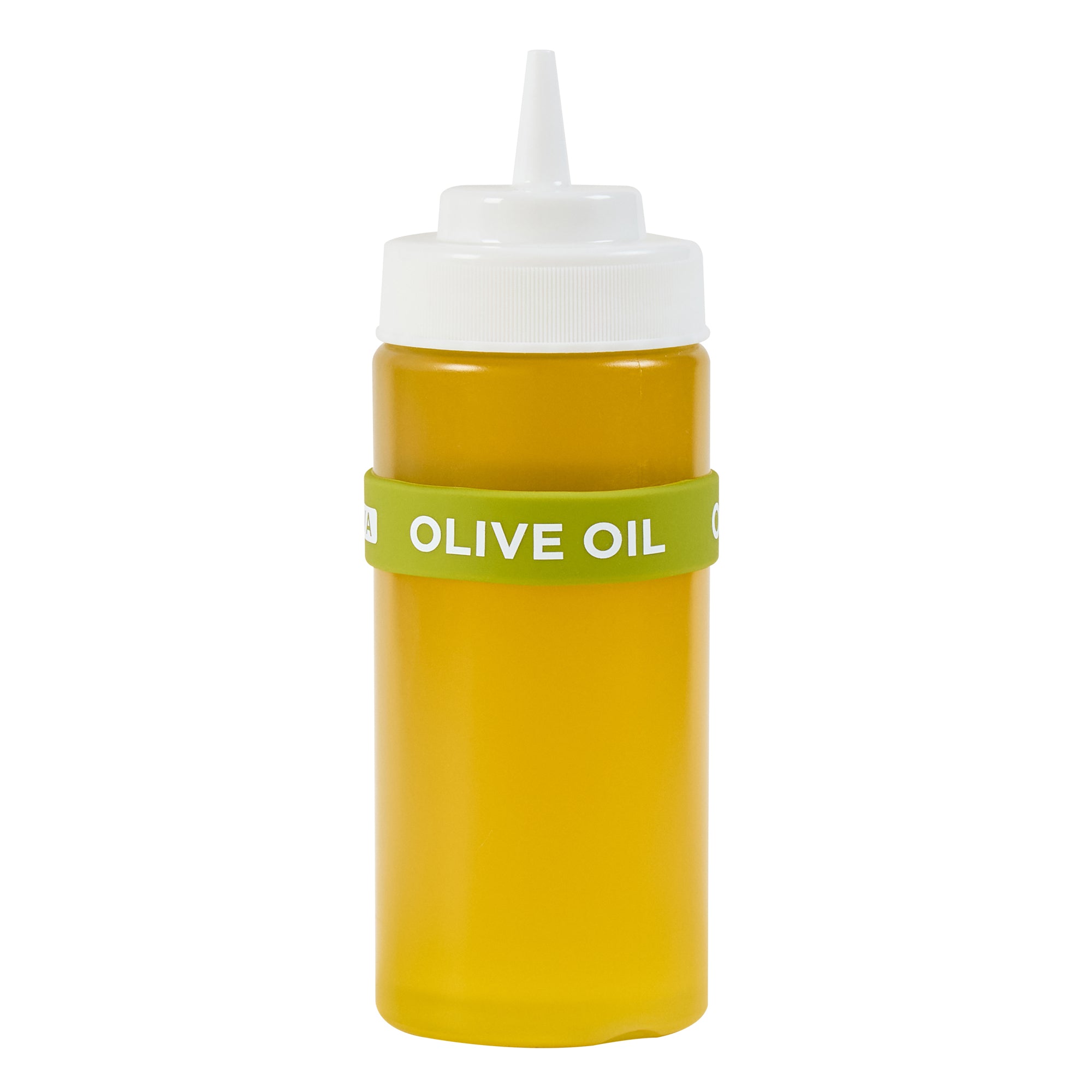First In First Out Green Silicone Olive Oil Label Band - Fits 16, 20 and 24 oz Squeeze Bottles - 10 count box