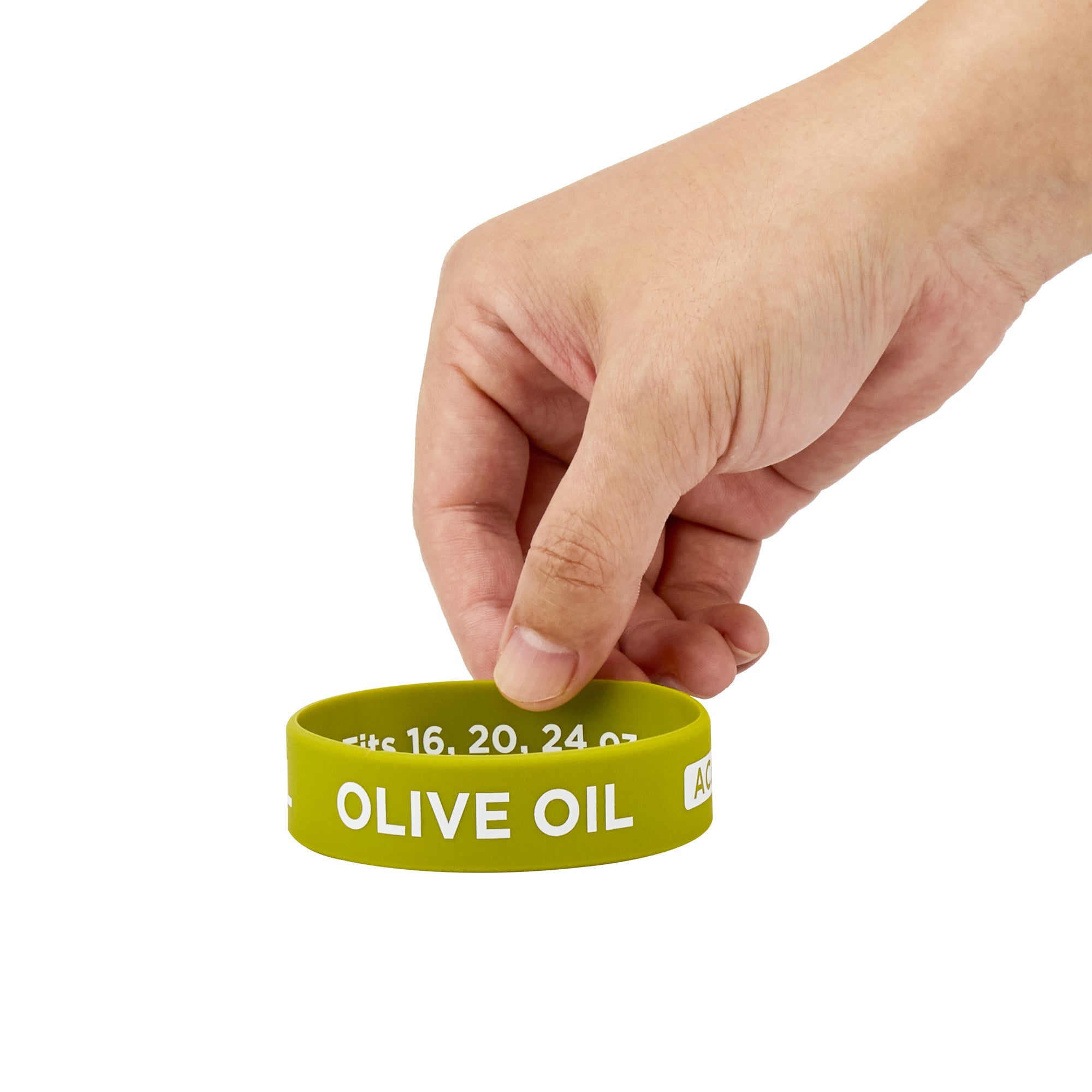 First In First Out Green Silicone Olive Oil Label Band - Fits 16, 20 and 24 oz Squeeze Bottles - 10 count box