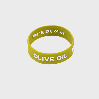 First In First Out Green Silicone Olive Oil Label Band - Fits 16, 20 and 24 oz Squeeze Bottles - 10 count box