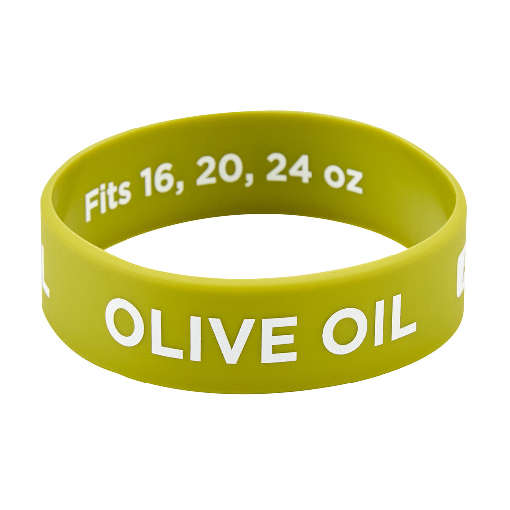 First In First Out Green Silicone Olive Oil Label Band - Fits 16, 20 and 24 oz Squeeze Bottles - 10 count box