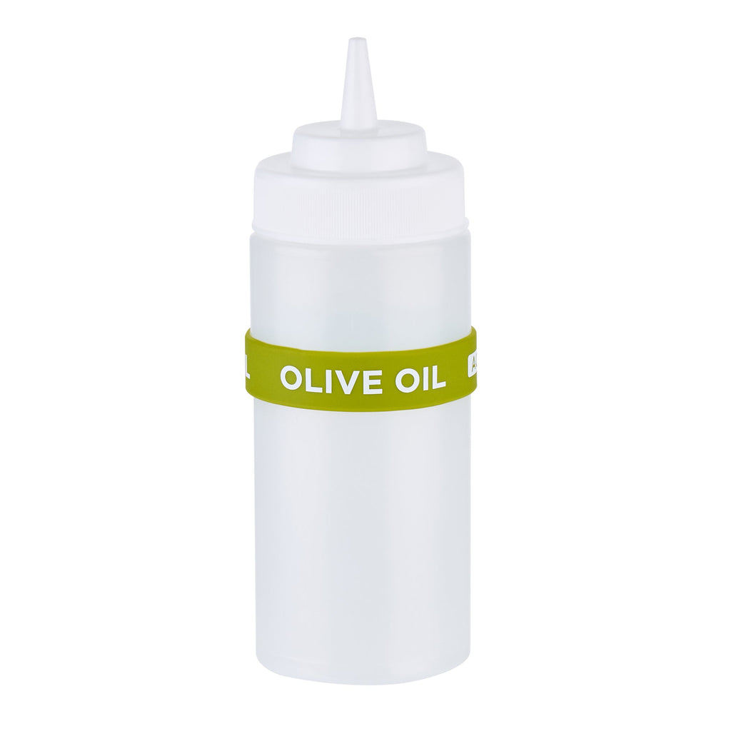 First In First Out Green Silicone Olive Oil Label Band - Fits 16, 20 and 24 oz Squeeze Bottles - 10 count box