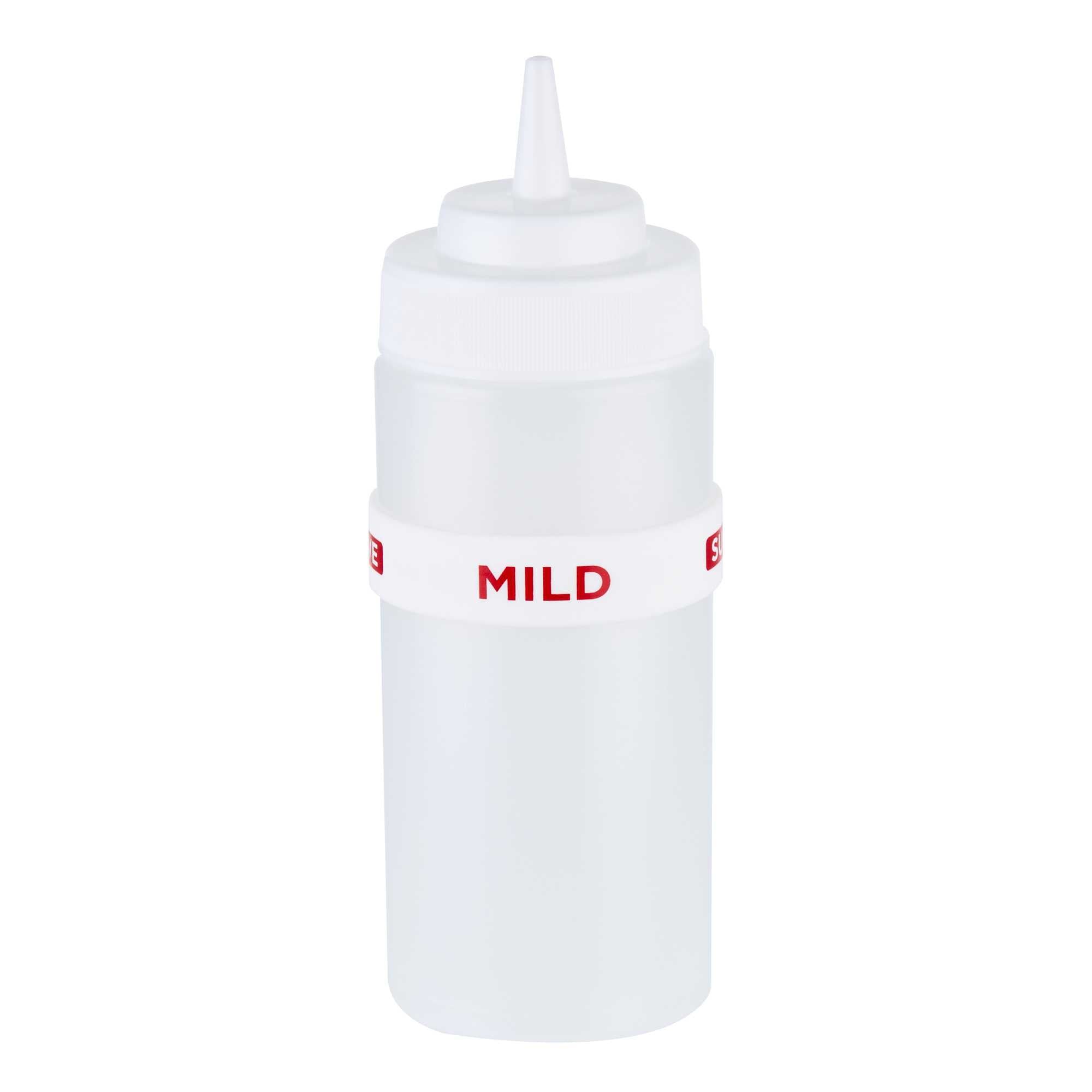 First In First Out White Silicone Mild Label Band - Fits 16, 20 and 24 oz Squeeze Bottles - 1 count box