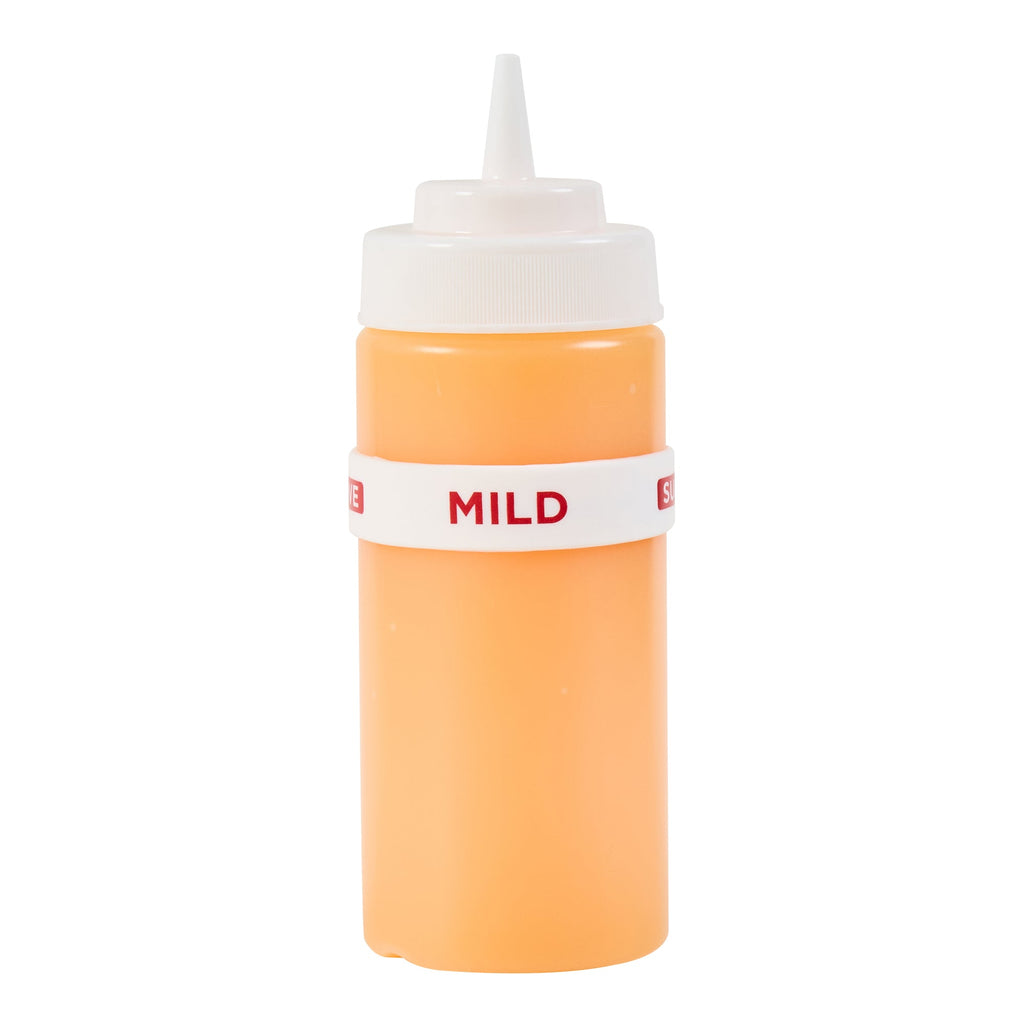 First In First Out White Silicone Mild Label Band - Fits 16, 20 and 24 oz Squeeze Bottles - 10 count box