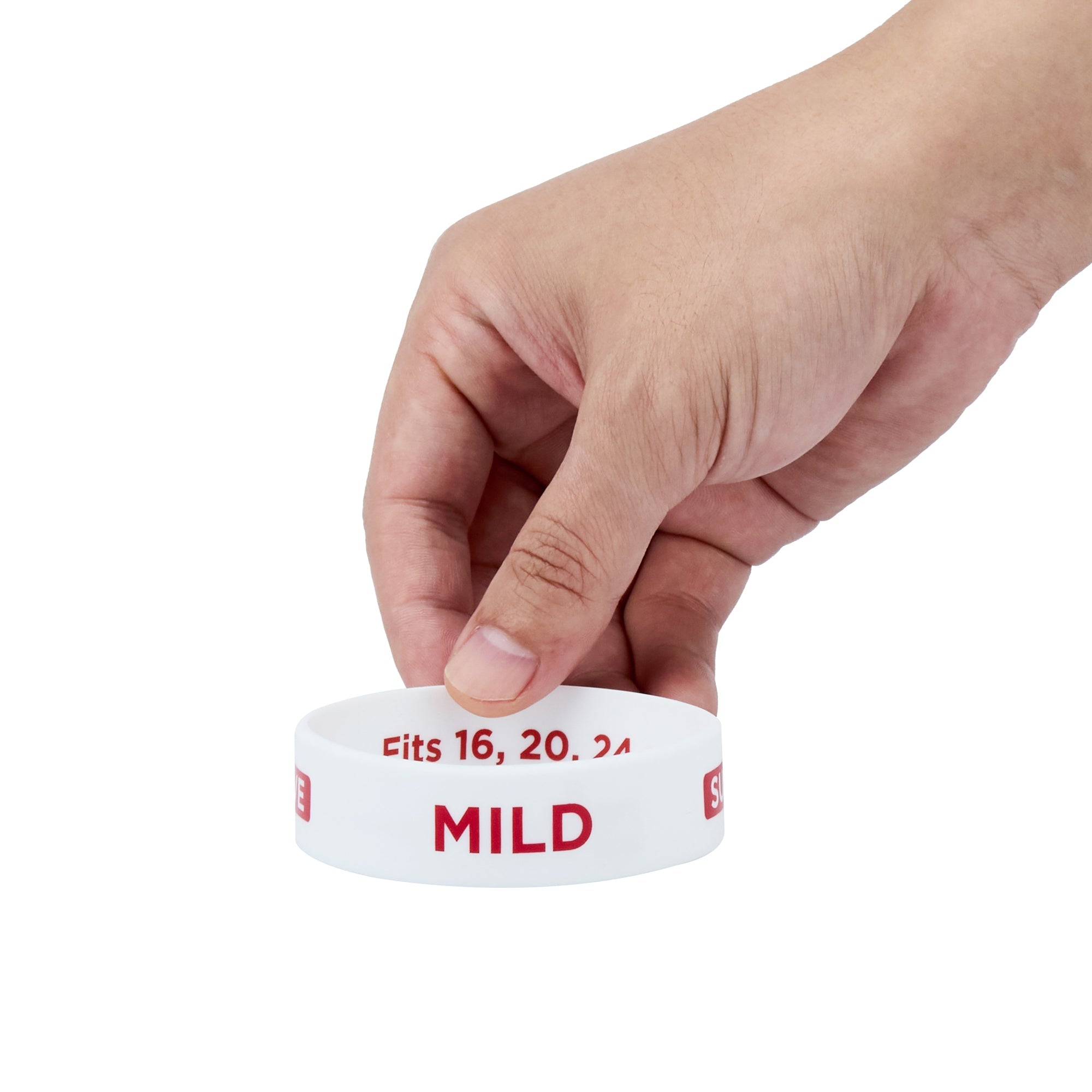 First In First Out White Silicone Mild Label Band - Fits 16, 20 and 24 oz Squeeze Bottles - 10 count box