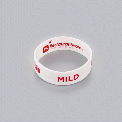 First In First Out White Silicone Mild Label Band - Fits 16, 20 and 24 oz Squeeze Bottles - 10 count box