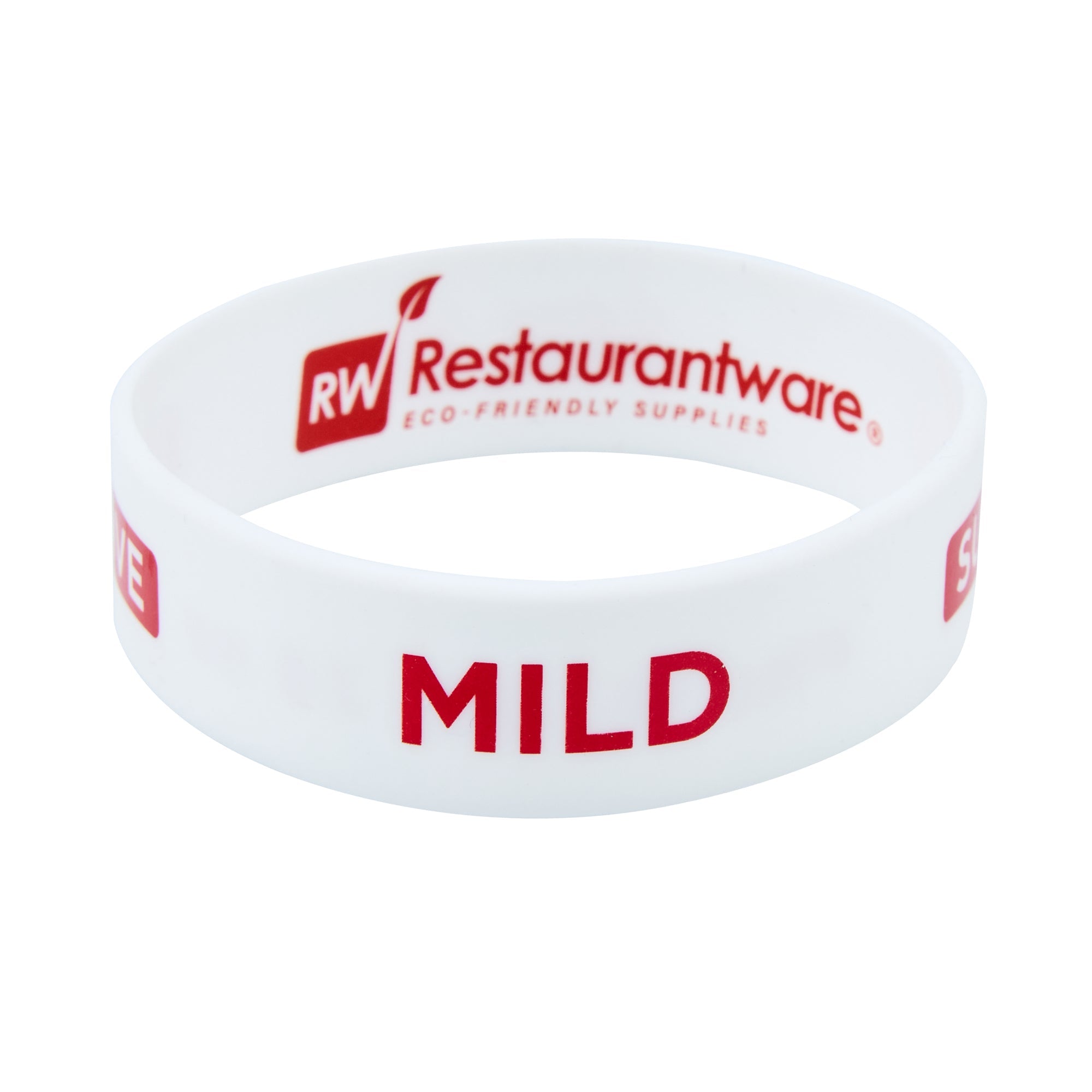 First In First Out White Silicone Mild Label Band - Fits 16, 20 and 24 oz Squeeze Bottles - 10 count box