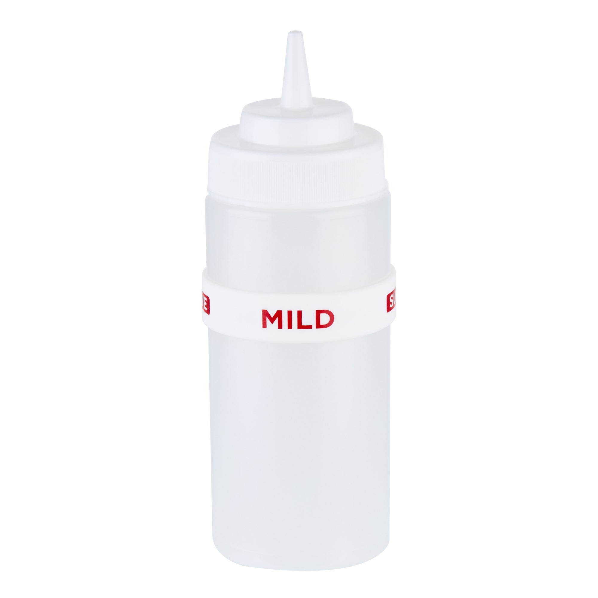 First In First Out White Silicone Mild Label Band - Fits 16, 20 and 24 oz Squeeze Bottles - 10 count box