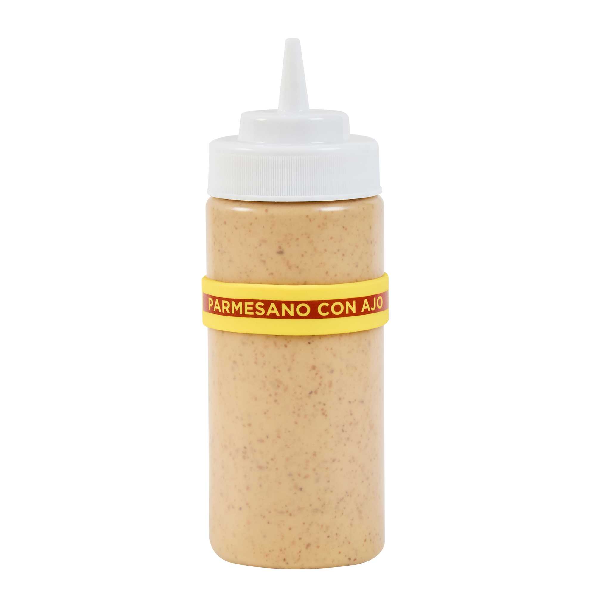 First In First Out Yellow Silicone Garlic Parmesan Label Band - Fits 16, 20 and 24 oz Squeeze Bottles - 1 count box