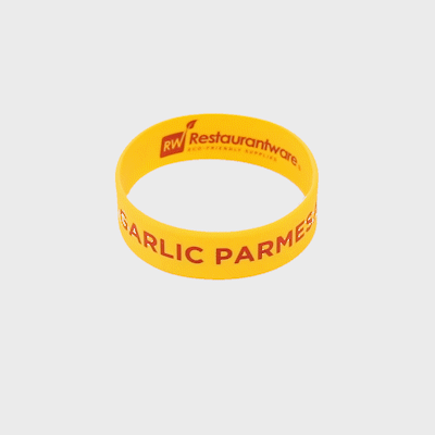 First In First Out Yellow Silicone Garlic Parmesan Label Band - Fits 16, 20 and 24 oz Squeeze Bottles - 1 count box