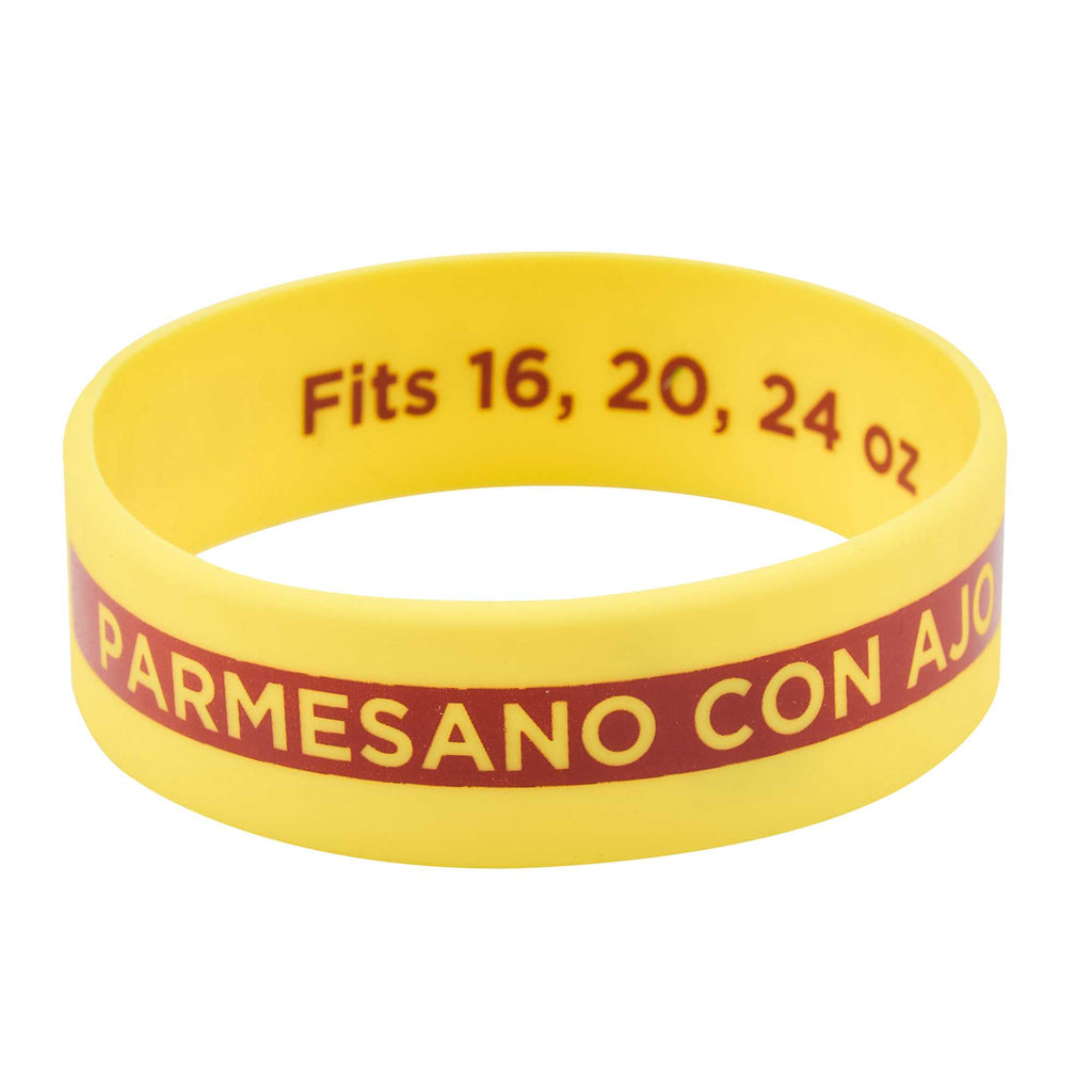 First In First Out Yellow Silicone Garlic Parmesan Label Band - Fits 16, 20 and 24 oz Squeeze Bottles - 1 count box