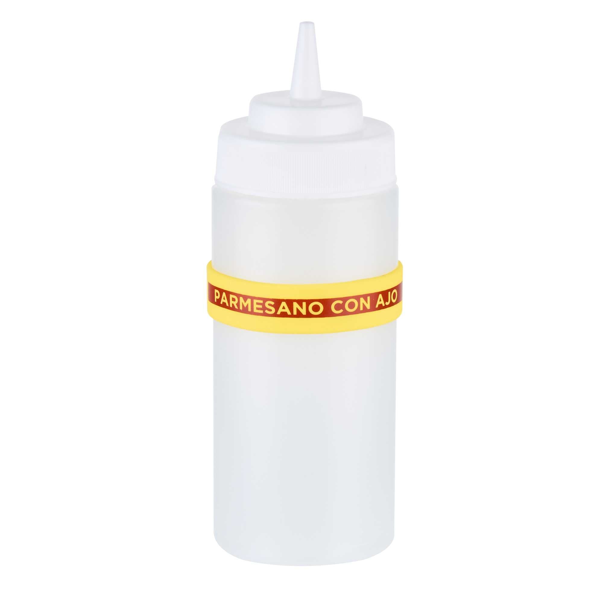 First In First Out Yellow Silicone Garlic Parmesan Label Band - Fits 16, 20 and 24 oz Squeeze Bottles - 1 count box