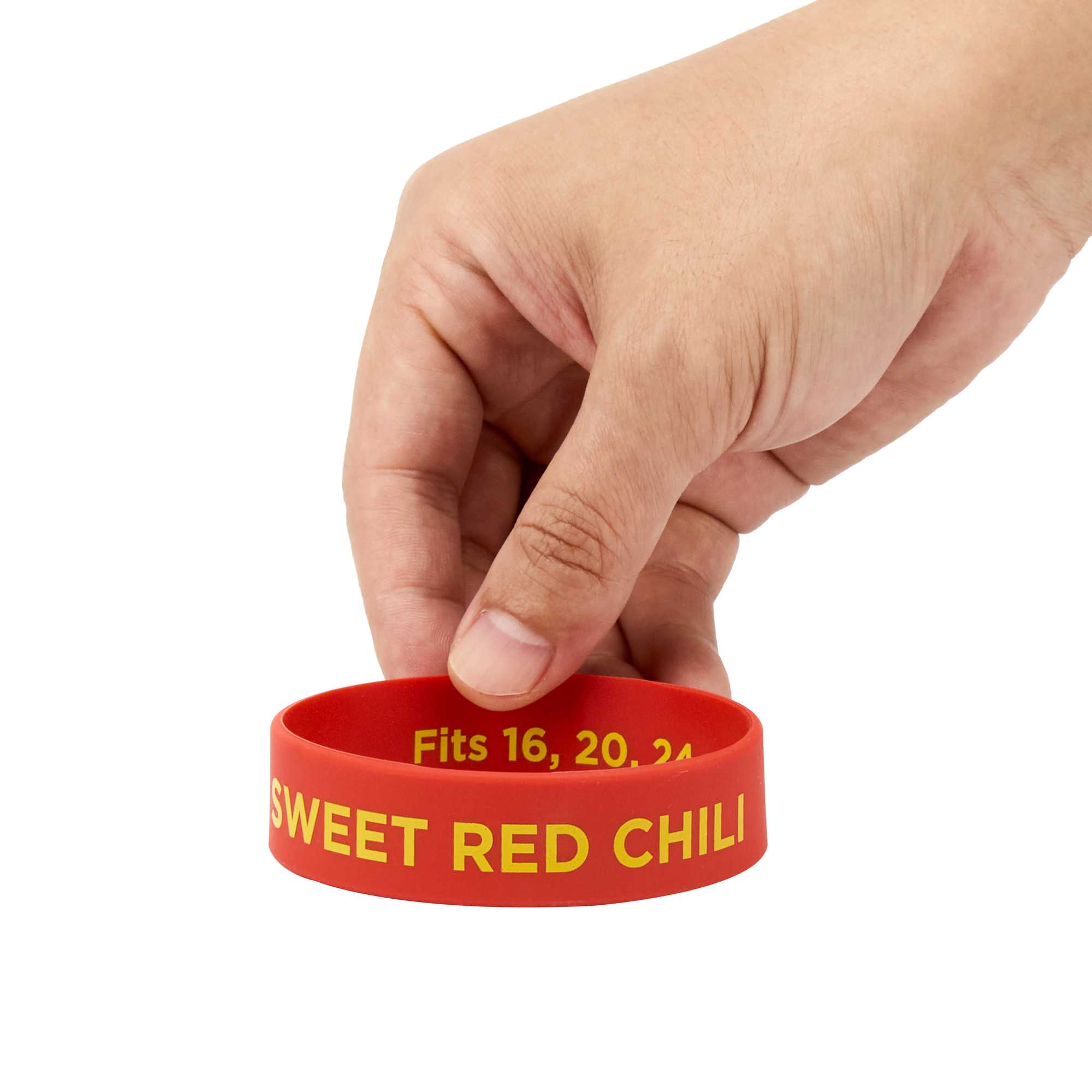 First In First Out Red Silicone Sweet Red Chili Label Band - Fits 16, 20 and 24 oz Squeeze Bottles - 1 count box