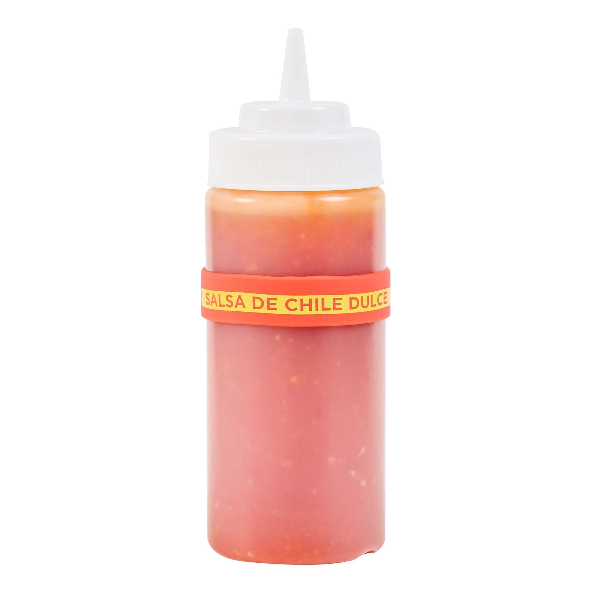 First In First Out Red Silicone Sweet Red Chili Label Band - Fits 16, 20 and 24 oz Squeeze Bottles - 1 count box