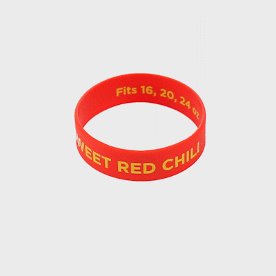 First In First Out Red Silicone Sweet Red Chili Label Band - Fits 16, 20 and 24 oz Squeeze Bottles - 1 count box