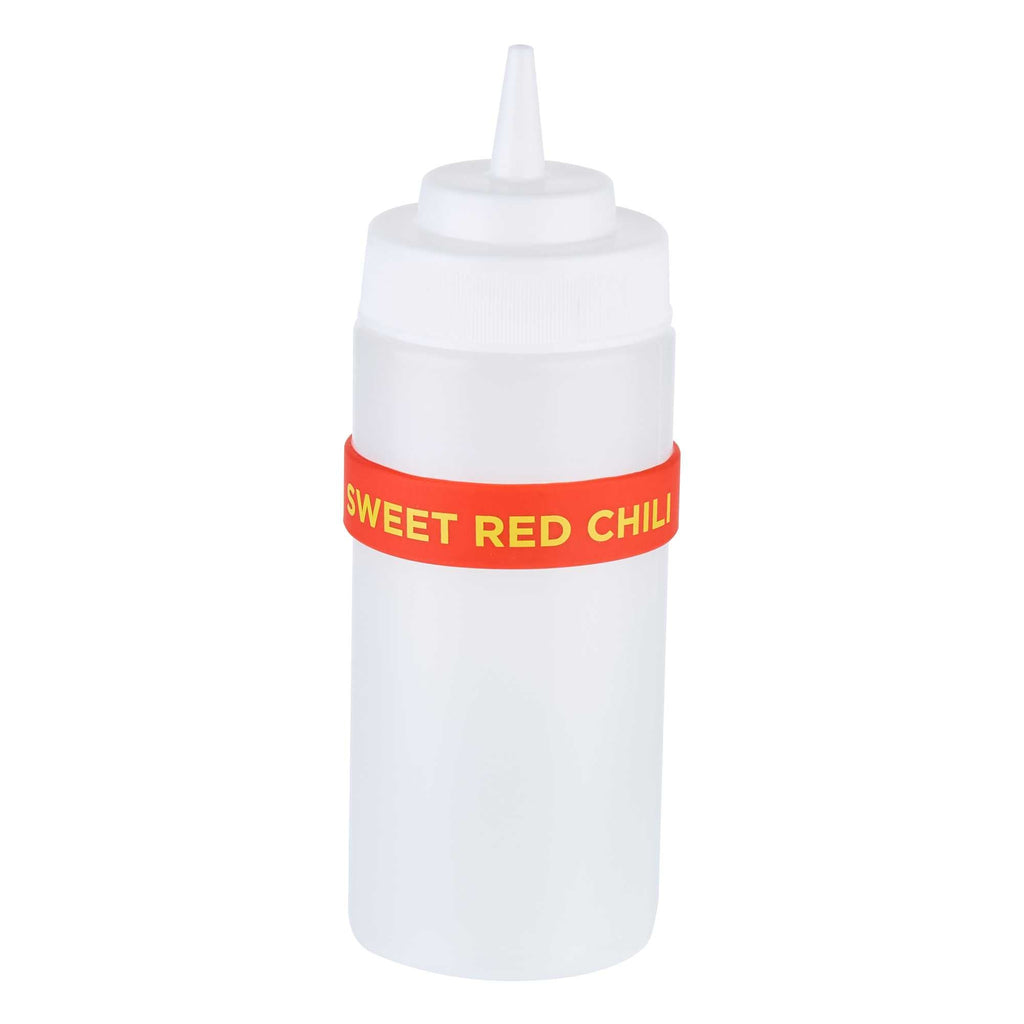 First In First Out Red Silicone Sweet Red Chili Label Band - Fits 16, 20 and 24 oz Squeeze Bottles - 1 count box