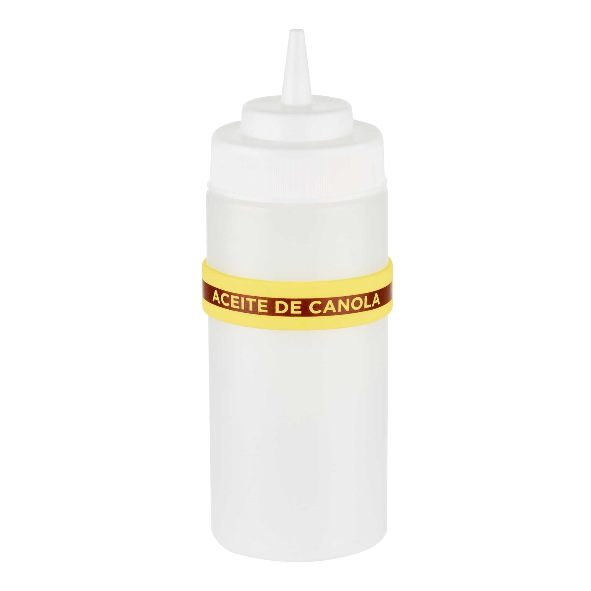 First In First Out Yellow Silicone Canola Oil Label Band - Fits 16, 20 and 24 oz Squeeze Bottles - 1 count box