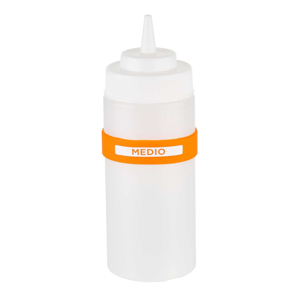 First In First Out Orange Silicone Medium Label Band - Fits 16, 20 and 24 oz Squeeze Bottles - 1 count box