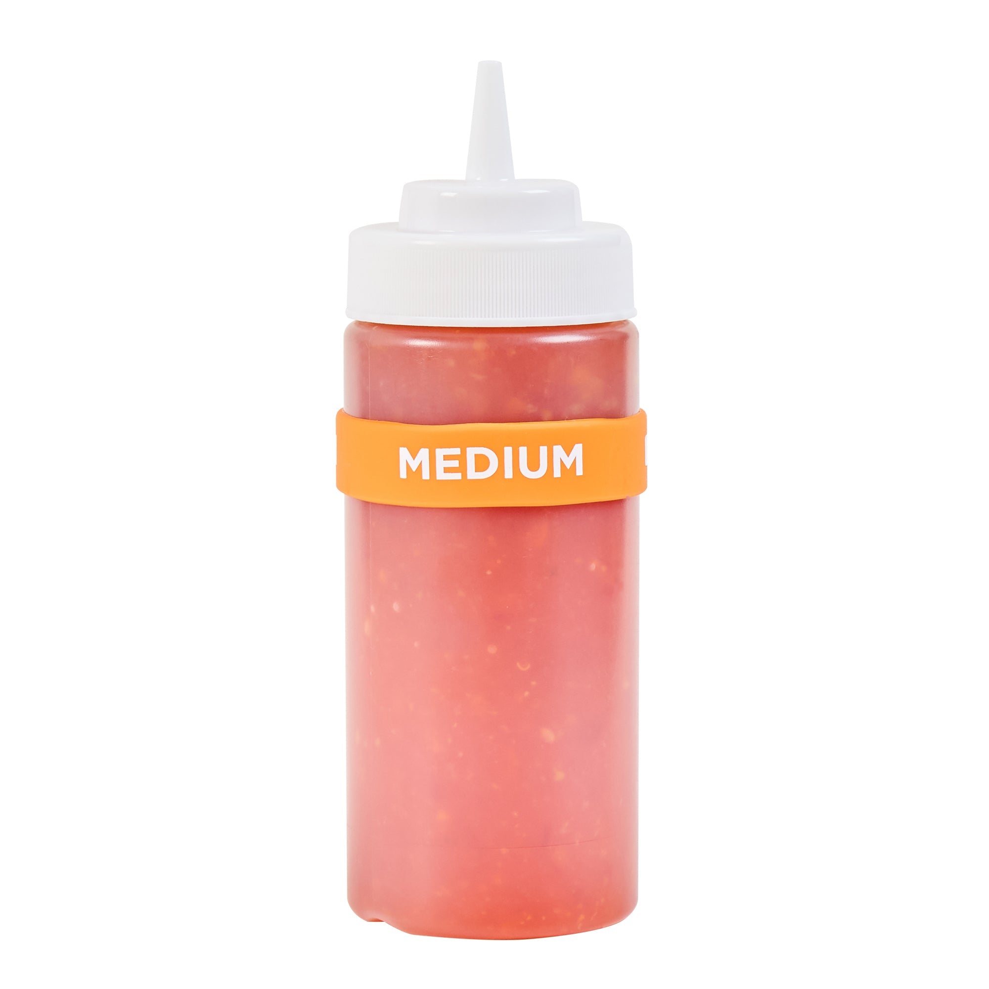 First In First Out Orange Silicone Medium Label Band - Fits 16, 20 and 24 oz Squeeze Bottles - 10 count box