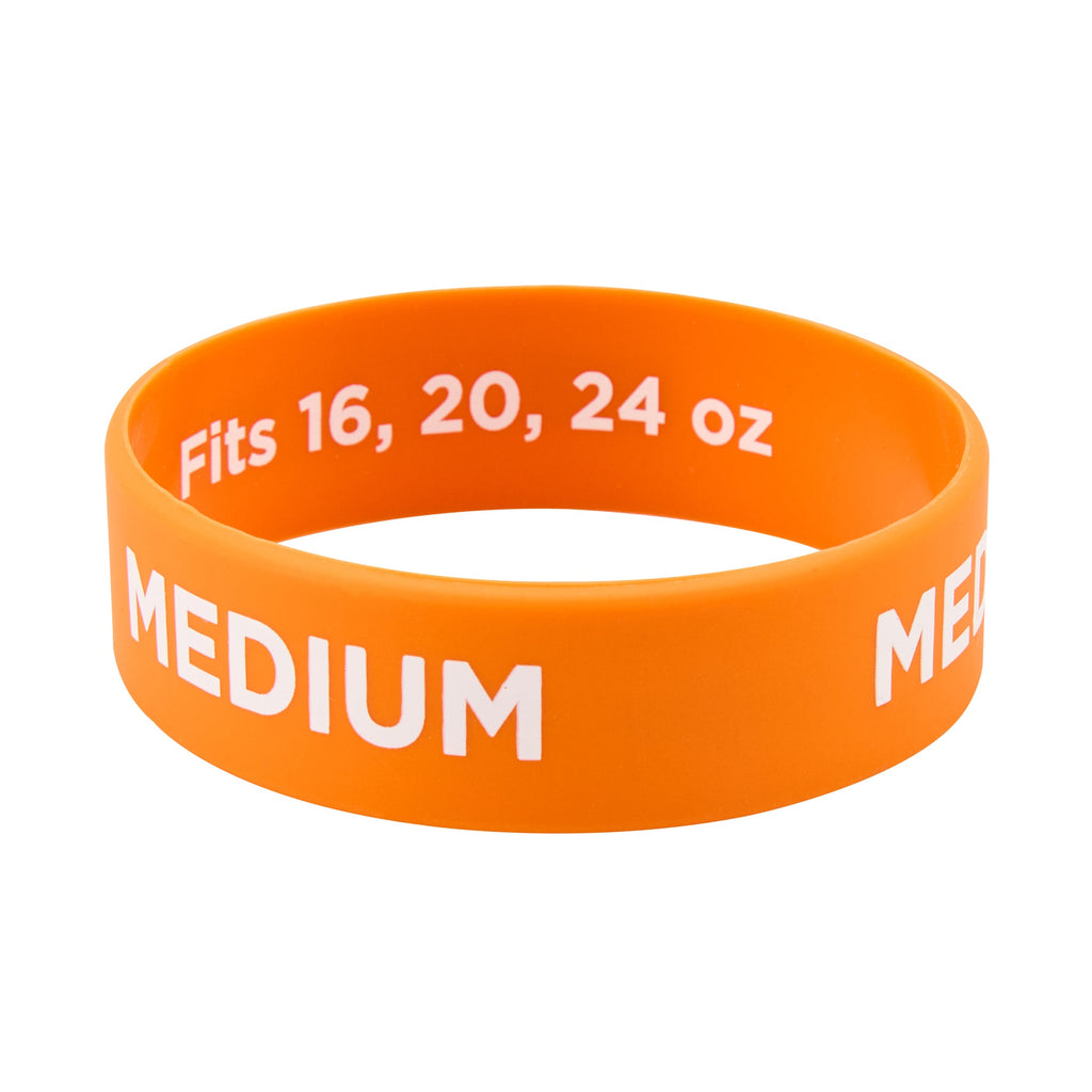 First In First Out Orange Silicone Medium Label Band - Fits 16, 20 and 24 oz Squeeze Bottles - 10 count box