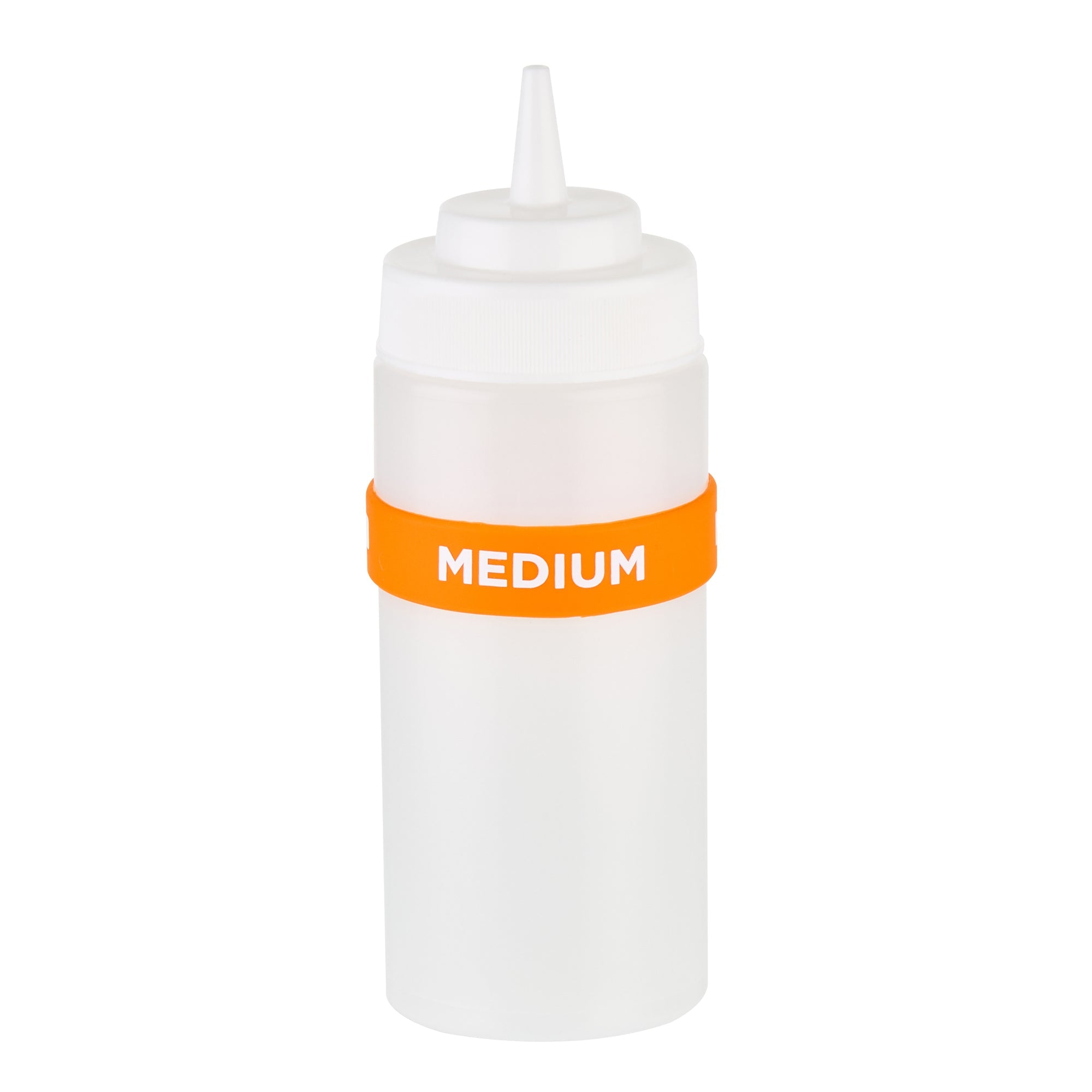 First In First Out Orange Silicone Medium Label Band - Fits 16, 20 and 24 oz Squeeze Bottles - 10 count box
